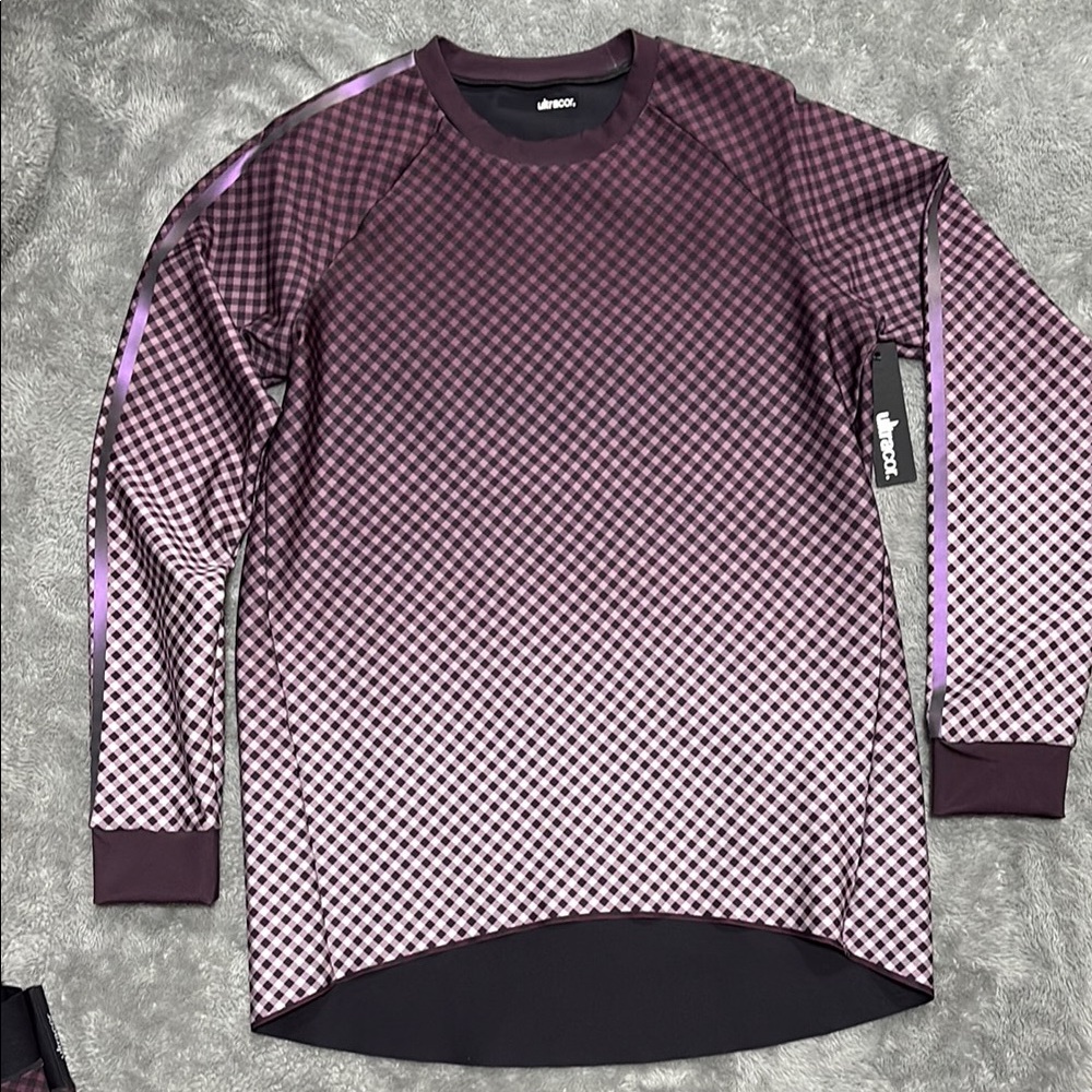 Ultracor purple ombre checkered Hi-Lo Shirt